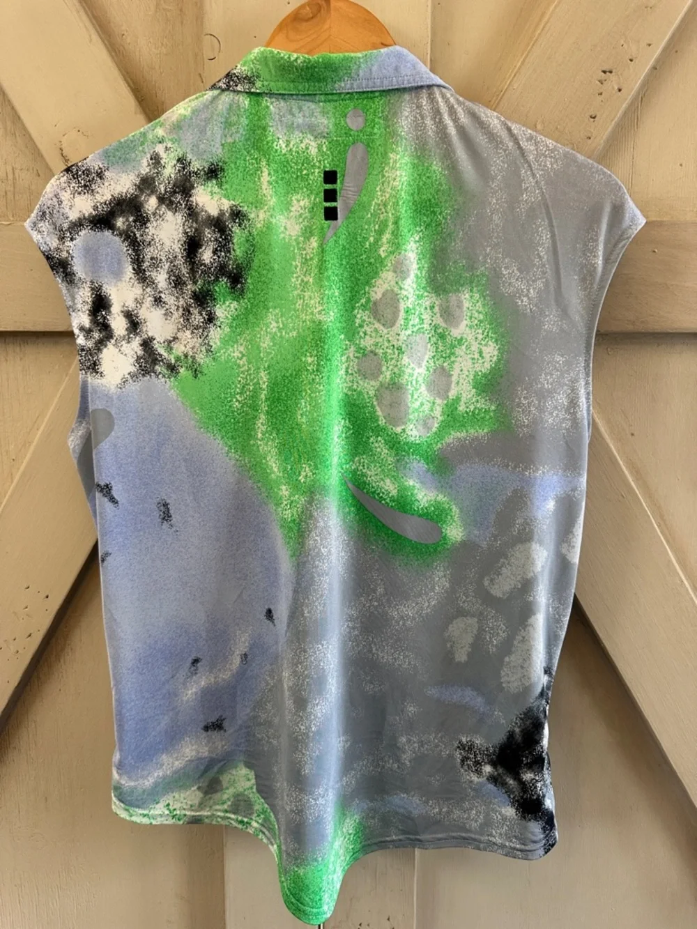 Jamie Sadock Sleeveless Golf Top Medium Abstract Print Quarter Zip Stretch - Picture 7 of 8